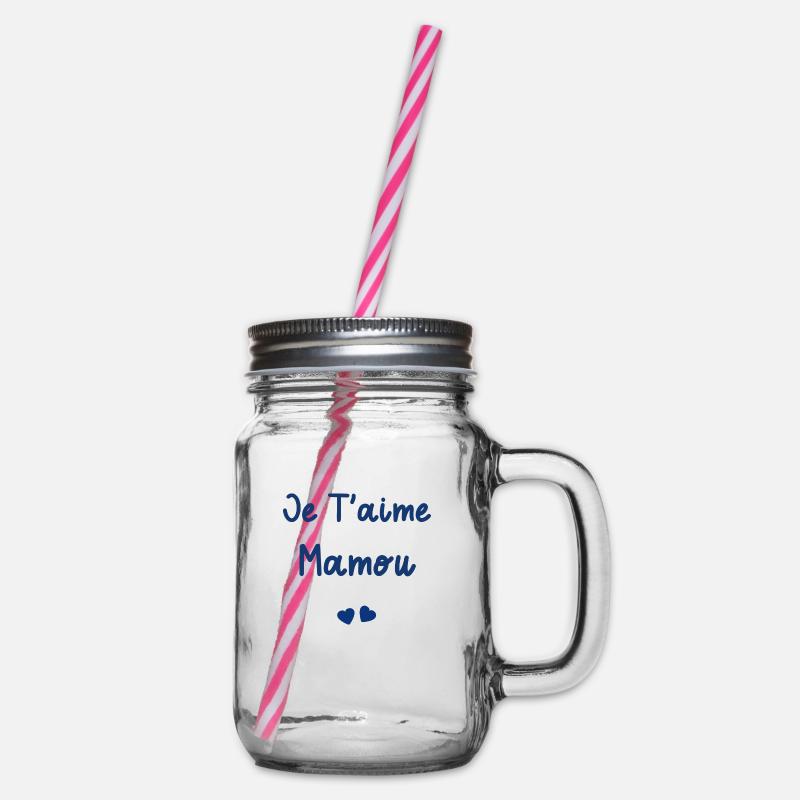 Je t'aime mamou - Bocal à boisson - transparent
