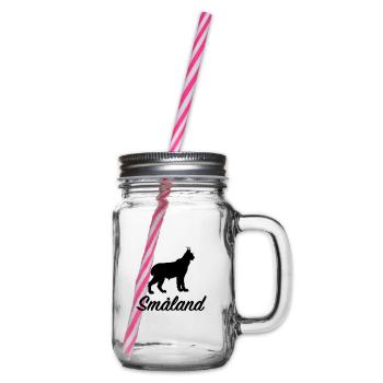 Småland Luchs Schweden Region Südschweden Umriss - Henkelglas mit Schraubdeckel - Klar - Rechts
