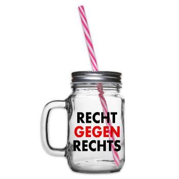 Recht gegen rechts - Henkelglas mit Schraubdeckel - Klar - Links