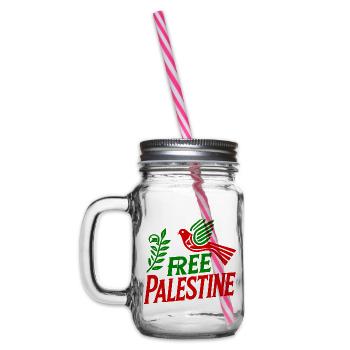 Free palestine - Bocal à boisson - transparent - Gauche