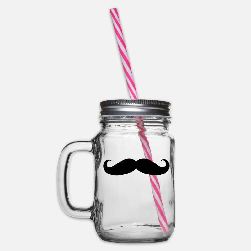 Mustache - Bocal à boisson - transparent