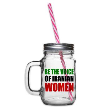Be the voice of iranian women - Henkelglas mit Schraubdeckel - Klar - Links