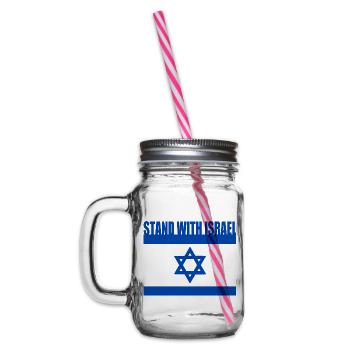 Stand with israel - Henkelglas mit Schraubdeckel - Klar - Links