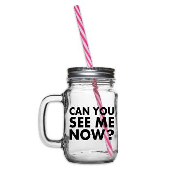 Can you see me now - Henkelglas mit Schraubdeckel - Klar - Links