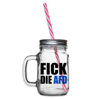 Fick die afd - Henkelglas mit Schraubdeckel - Klar - Links