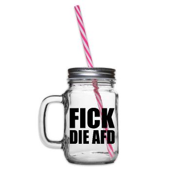Fick die afd - Henkelglas mit Schraubdeckel - Klar - Links
