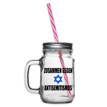 zusammen gegen antisemitismus - Henkelglas mit Schraubdeckel - Klar - Links