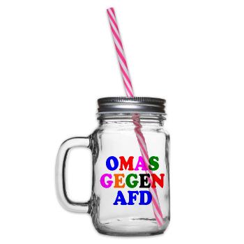 Omas gegen afd - Henkelglas mit Schraubdeckel - Klar - Links