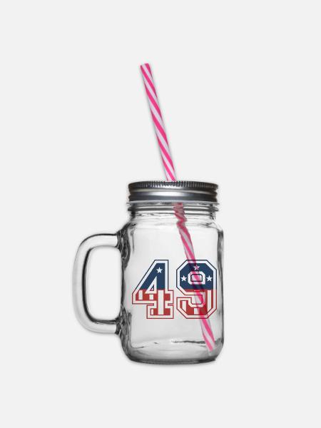 Nummer 49 USA - Henkelglas mit Schraubdeckel - Klar