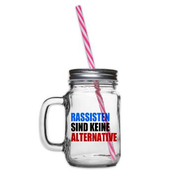 rassisten sind keine alternative - Henkelglas mit Schraubdeckel - Klar - Links