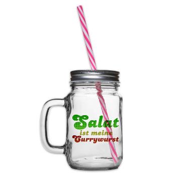 Salat ist meine Currywurst - Henkelglas mit Schraubdeckel - Klar - Links