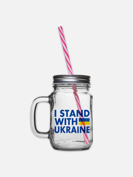 I stand with ukraine - Henkelglas mit Schraubdeckel - Klar