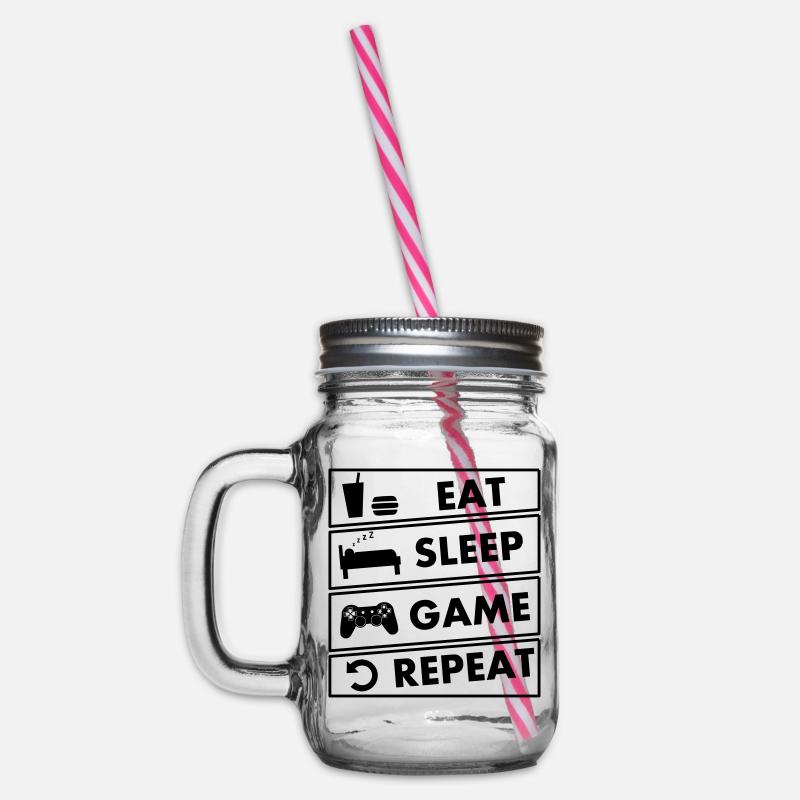 eat sleep game repeat - Bocal à boisson - transparent