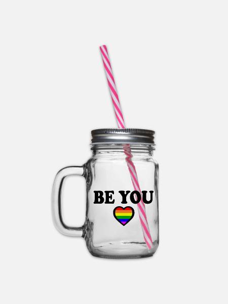 Be you - Henkelglas mit Schraubdeckel - Klar