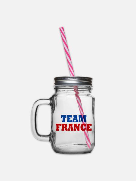 Team france - Henkelglas mit Schraubdeckel - Klar