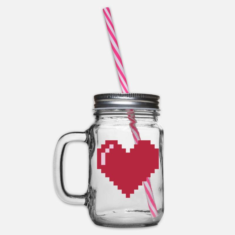 Amour de pixel - Bocal à boisson - transparent