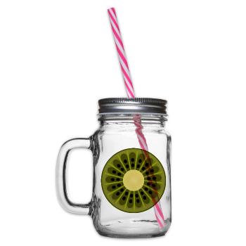 KIWI - Glass jar with handle and screw cap - clear - Left