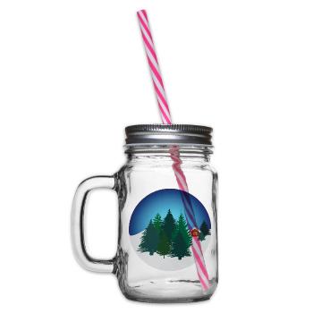 Christmas trees in nature - Glass jar with handle and screw cap - clear - Left