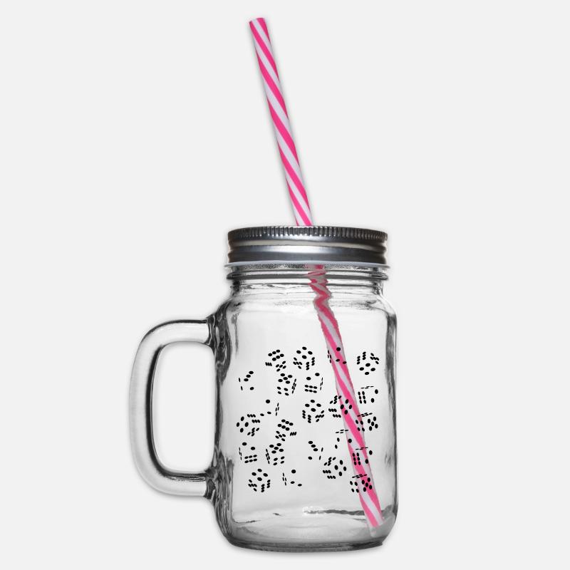 Dice - Optical Illusion - Game Night - Random - Glass jar with handle and screw cap - clear