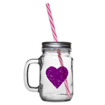 Purple Heart - Romance - Look usé - Bocal à boisson - transparent - Gauche