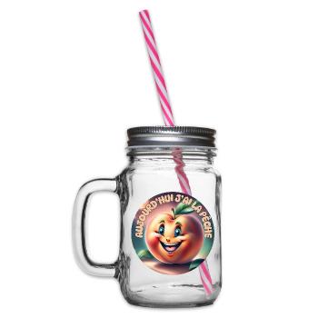 Today I'm in the mood - Glass jar with handle and screw cap - clear - Left