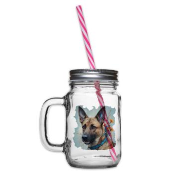 MALINOIS - Henkelglas mit Schraubdeckel - Klar - Links