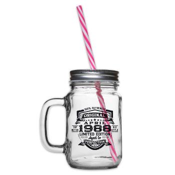 35e anniversaire homme April Né 1988 Original - Bocal à boisson - transparent - Gauche