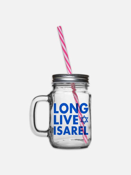 Long live israel - Henkelglas mit Schraubdeckel - Klar