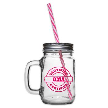 certified oma - Henkelglas mit Schraubdeckel - Klar - Links
