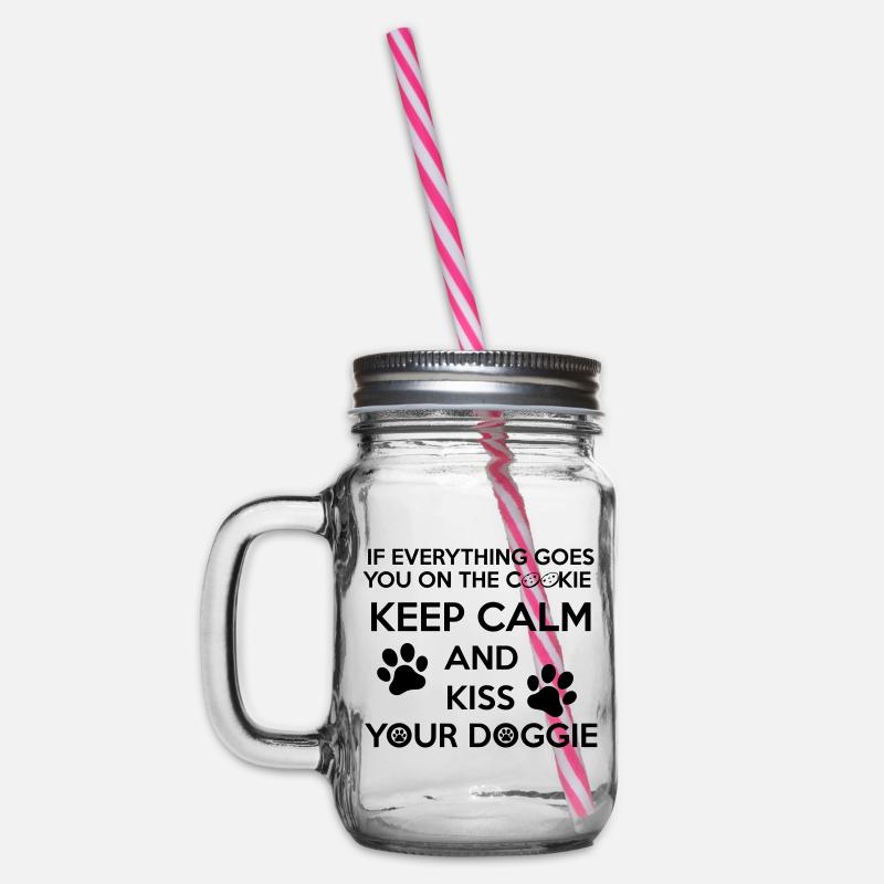 Déclaration drôle KEEP CALM pour les fans de chiens - Bocal à boisson - transparent