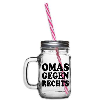 Omas gegen rechts - Henkelglas mit Schraubdeckel - Klar - Links