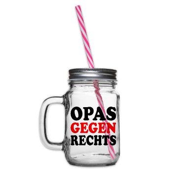 Opas gegen rechts - Henkelglas mit Schraubdeckel - Klar - Links