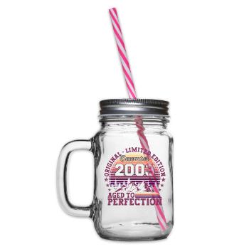 Original December 2003 19th Birthday Gift - Glass jar with handle and screw cap - clear - Left