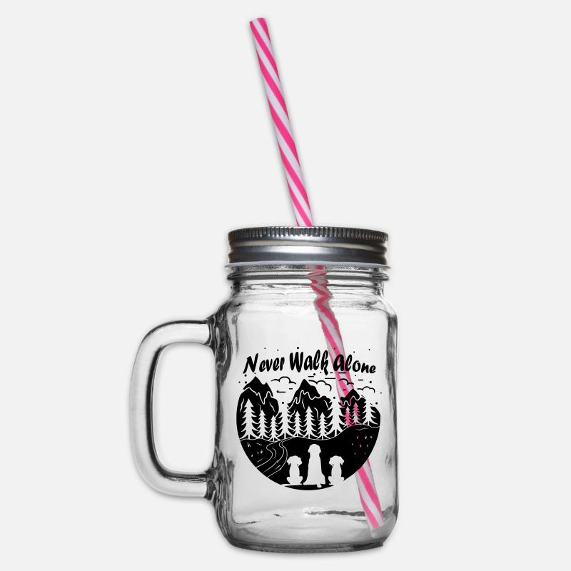 Never walk alone - Henkelglas mit Schraubdeckel - Klar