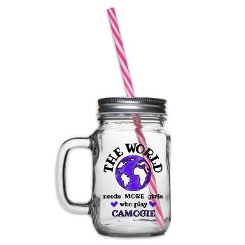 Le monde a besoin de plus de filles qui jouent au camogie. - Bocal à boisson - transparent - Gauche