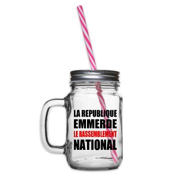 la republique emmerde le rassemblement national - Henkelglas mit Schraubdeckel - Klar - Links