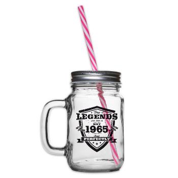 Legende Mai 1965 Jahrgang 1965 Geburtstag 1965 - Henkelglas mit Schraubdeckel - Klar - Links