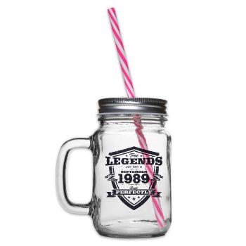 35. Geburtstag Original Legende 1989 Jahrgang 1989 - Henkelglas mit Schraubdeckel - Klar - Links