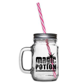 MAGIC POTION - Zaubertrank - Henkelglas mit Schraubdeckel - Klar - Links
