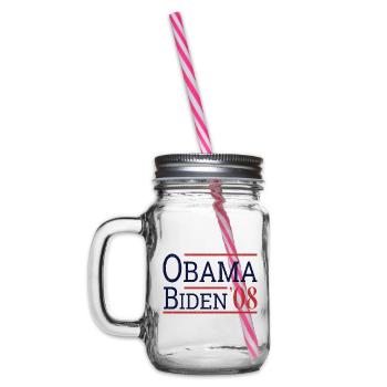 Jahrgang Barack Obama Joe Biden 2008 II - Henkelglas mit Schraubdeckel - Klar - Links