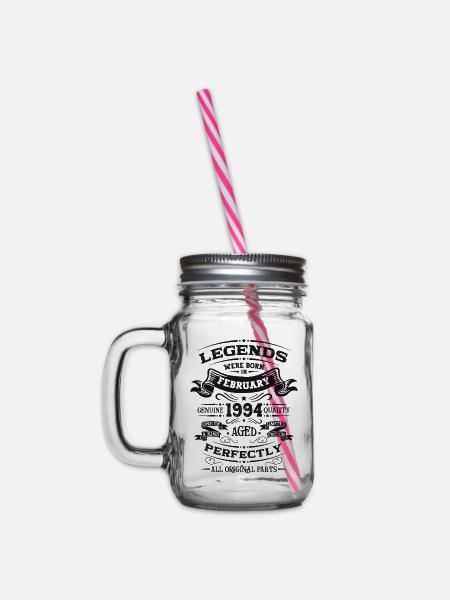 30. Geburtstag Original Februar Jahrgang 1994 - Henkelglas mit Schraubdeckel - Klar