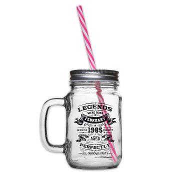 40ème anniversaire cadeau mari Original février 1985 - Bocal à boisson - transparent - Gauche