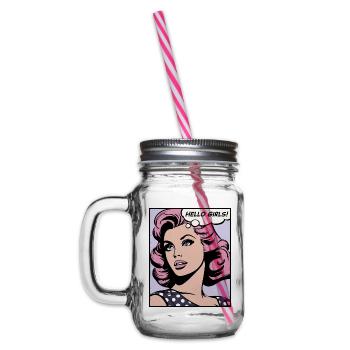 Bonjour les filles - Bocal à boisson - transparent - Gauche