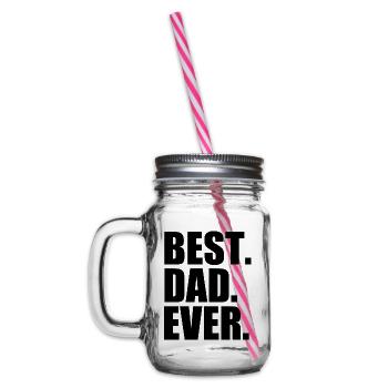 Best dad ever - Henkelglas mit Schraubdeckel - Klar - Links