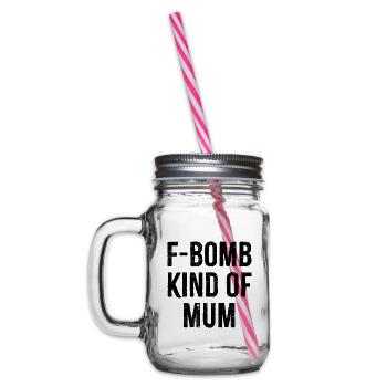 F Bombe Kinda Mama - Henkelglas mit Schraubdeckel - Klar - Links