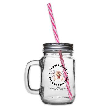 Sure mistakes cartoon - Glass jar with handle and screw cap - clear - Left