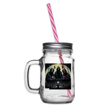 Horror cult friends - Glass jar with handle and screw cap - clear - Left