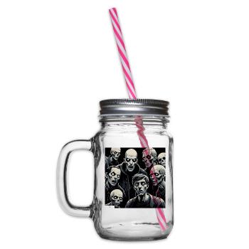 Zombies! Freunde? - Henkelglas mit Schraubdeckel - Klar - Links