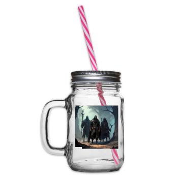 Freunde der antiken Fantasy - Henkelglas mit Schraubdeckel - Klar - Links