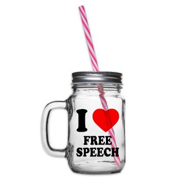 i love free speech - Bocal à boisson - transparent - Gauche